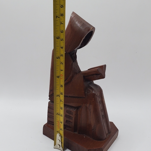 Vintage HODA Hand Carved Wood Priest Preacher Minister Clergy Statue Carving - Picture 2 of 16